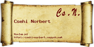Csehi Norbert névjegykártya